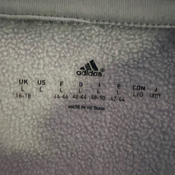 Adidas Cowl Neck Hooded Sweatshirt Gray Women Size L Climawarm - Picture 7 of 7